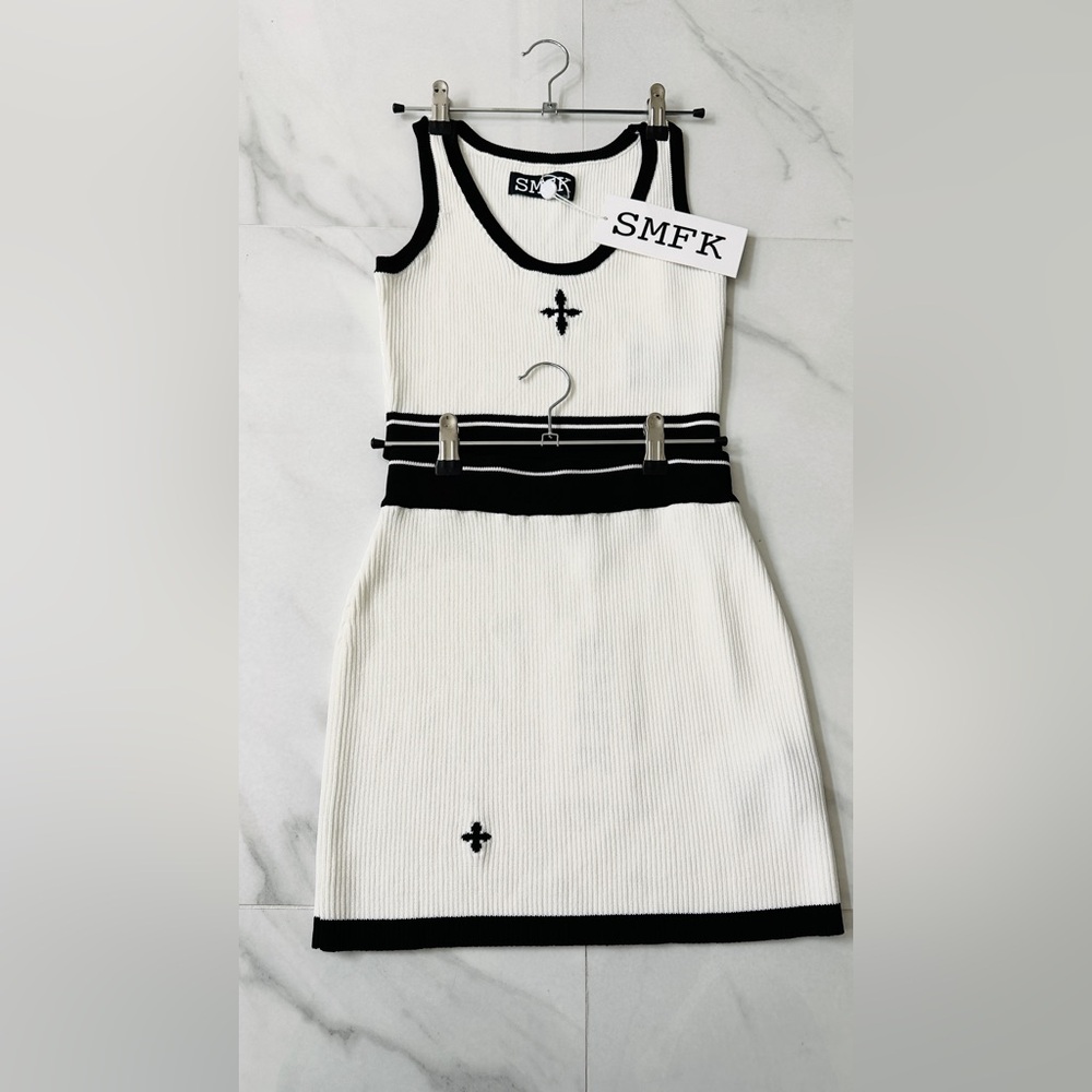 NWT SMFK Sleeveless Ribbed Cropped Top and High-waist Skirt Set